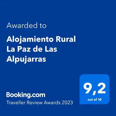 Certificado, premio, señal o documento que está expuesto en Albergue La Paz de Las Alpujarras