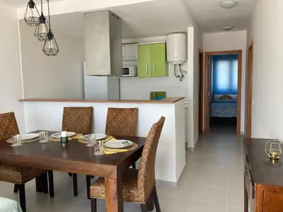 Una cocina o zona de cocina en Ático con Espectaculares Vistas al Mar
