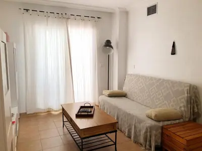 Zona de estar de A 150 m de la plage. Logement 6 prs. Mojacar playa