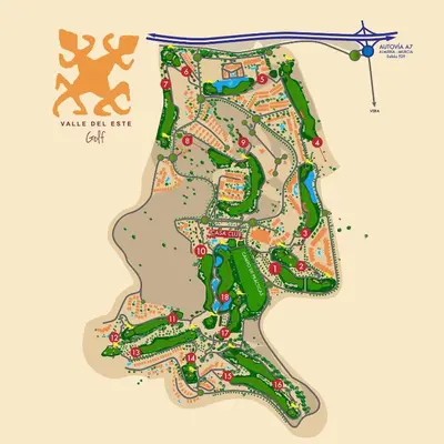 Plano de Luminoso y tranquilo apartamento con jardin en campo de Golf Valle del Este