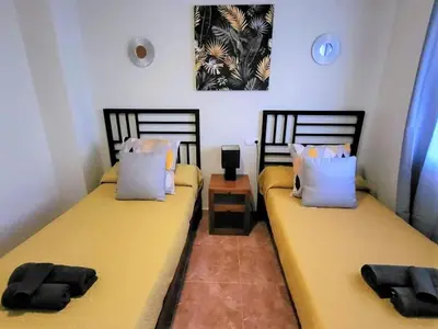 Cama o camas de una habitación en Apartment with Pool near Garrucha Beach