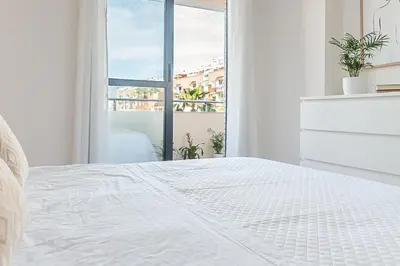 Cama o camas de una habitación en Salinas Mar y Playa