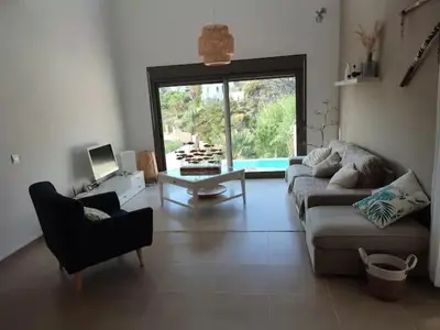Zona de estar de Villa au coeur du cabo de gata. Las Negras