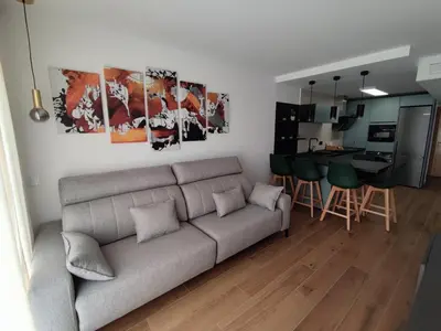 Zona de estar de ÁTICO TERESA BORA PALM, PISCINA PRIVADA CLIMATIZABLE 250m playa