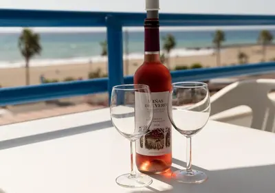 Bebidas en Zeezicht appartement aan het strand, 2 slaapkamers, airco