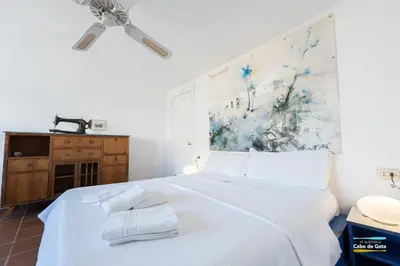 Cama o camas de una habitación en CASA ESCUELA PLAYA