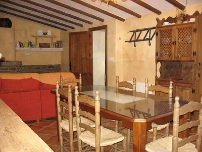 Zona de estar de Beautiful holiday home in Laroya with shared pool