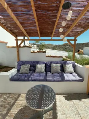 Zona de estar de Cortijo naturista con vistas-clothing optional