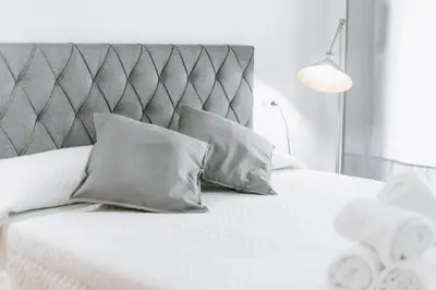 Cama o camas de una habitación en Expoholidays - Primera línea de playa Villapepita PARKING gratis