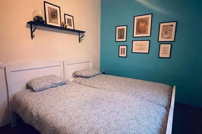 Cama o camas de una habitación en Drie appartementen in één cortijo