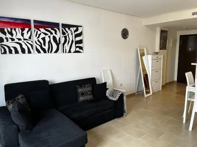 Zona de estar de 2 Room Sleeps 4 Parking 4 Pools Sea 1st Line