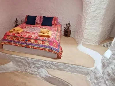 Cama o camas de una habitación en Cuevas Azul