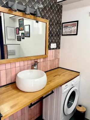 Un baño de Bonito apartamento con vistas al mar