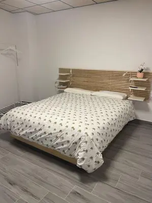Cama o camas de una habitación en Casita coqueta en Agua Amarga