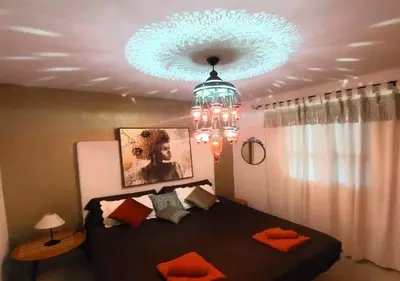 Cama o camas de una habitación en Ático Chipre naturist FKK Vera-playa