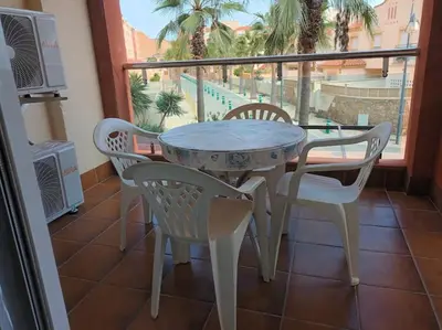 Un balcón o terraza de Altas Entinas Almerimar Two bedroom apartment with parking, Wi-Fi and Pool