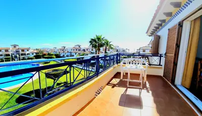 Un balcón o terraza de Ático piscina Veramar 5 Vera Playa primera línea de playa