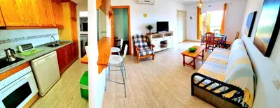 Una cocina o zona de cocina en Ático piscina Veramar 5 Vera Playa primera línea de playa