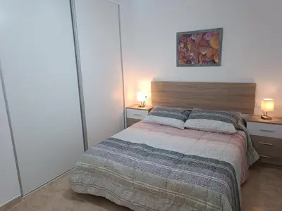 Cama o camas de una habitación en Vera Natura Apartamento Alba